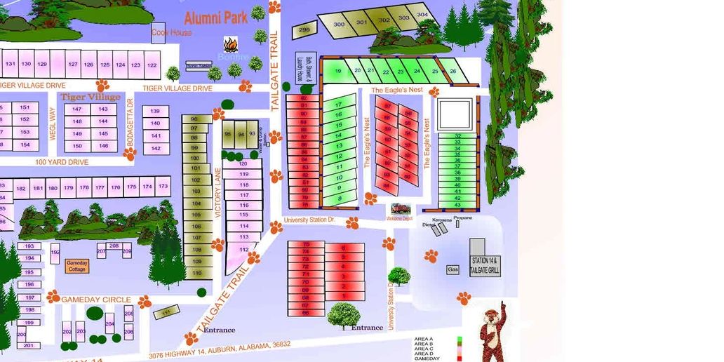 University Station RV Resort Map